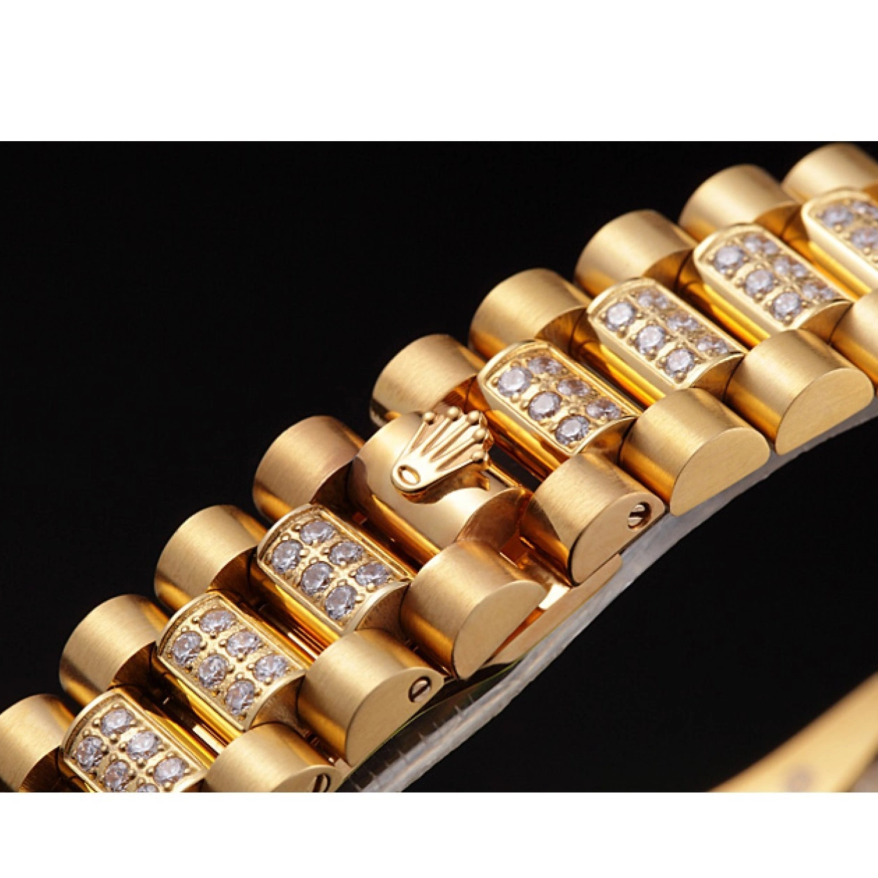 Aaa replica watch Swiss Yellow 621614 Rolex Gold-srl184 Day-Date Diamonds 0722